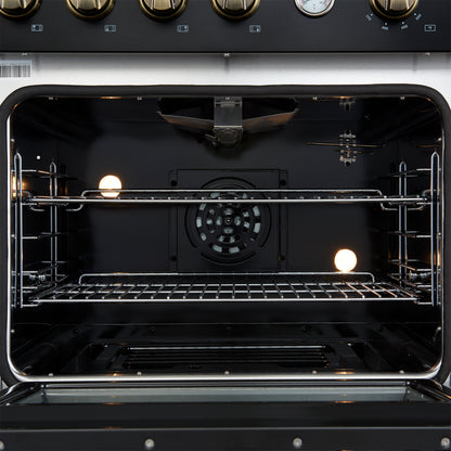 Forno Marco Gas Range with Antique Brass Design, Convection Oven