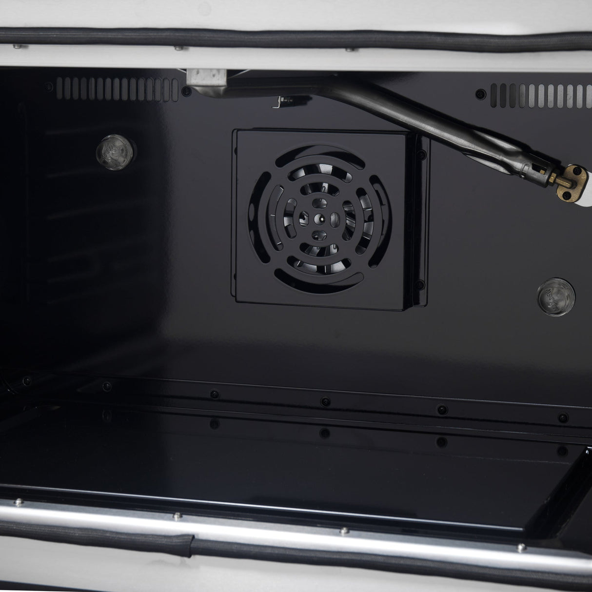 Forno Galiano French Door Gas Range with Antique Brass Design, Convection Oven
