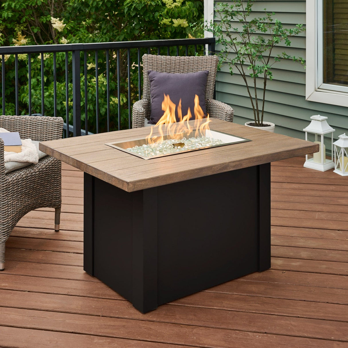 The Outdoor Greatroom Havenwood 44" Rectangular Gas Fire Pit Table - HWADG-1224-K