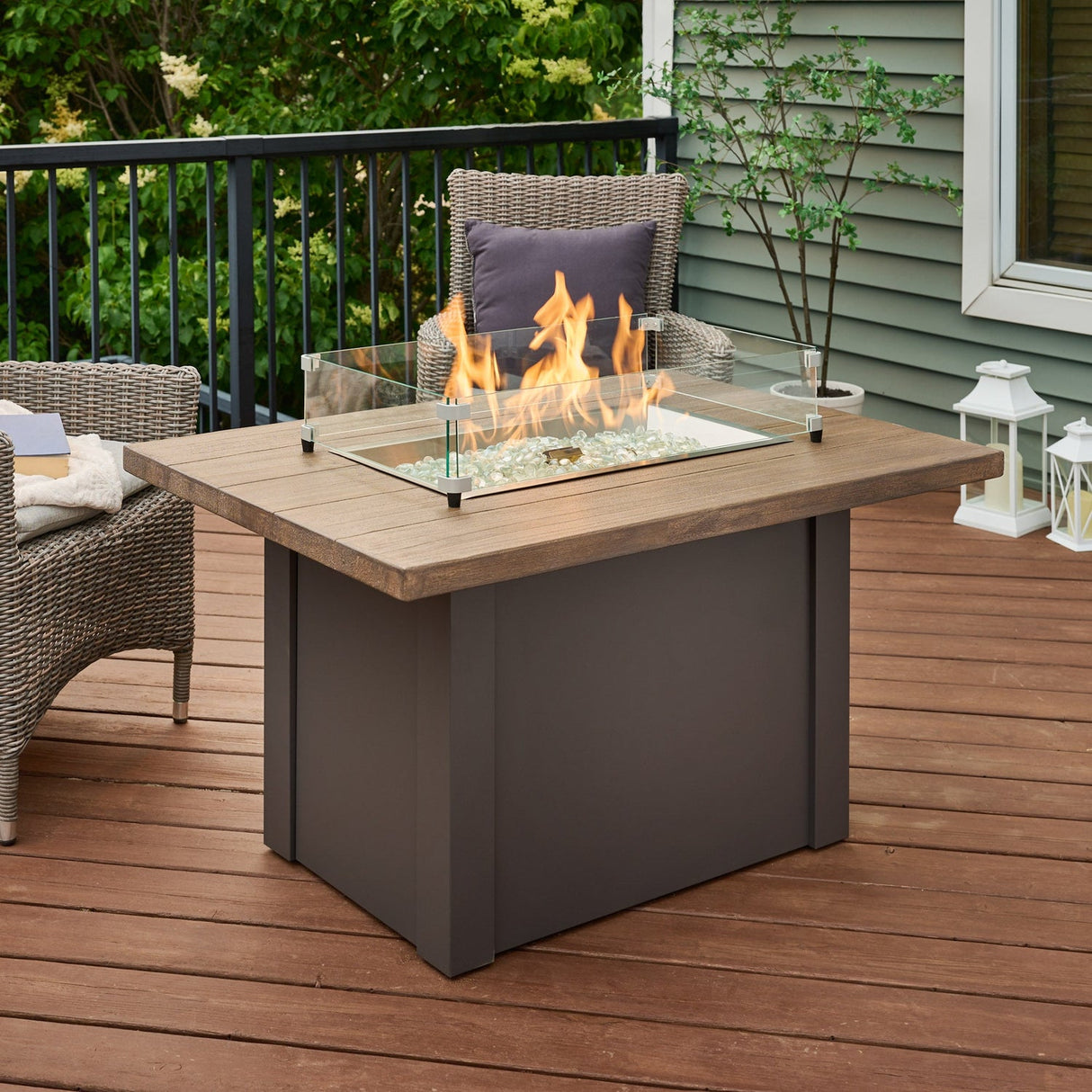 The Outdoor Greatroom Havenwood 44" Rectangular Gas Fire Pit Table - HWADG-1224-K