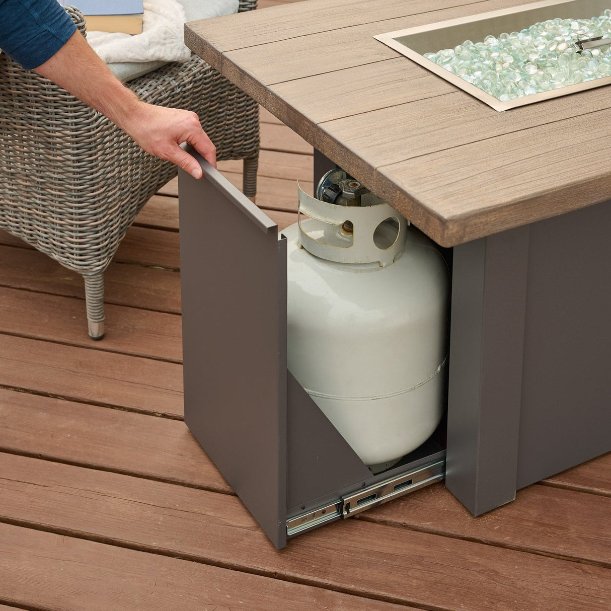 The Outdoor Greatroom Havenwood 44" Rectangular Gas Fire Pit Table - HWADG-1224-K
