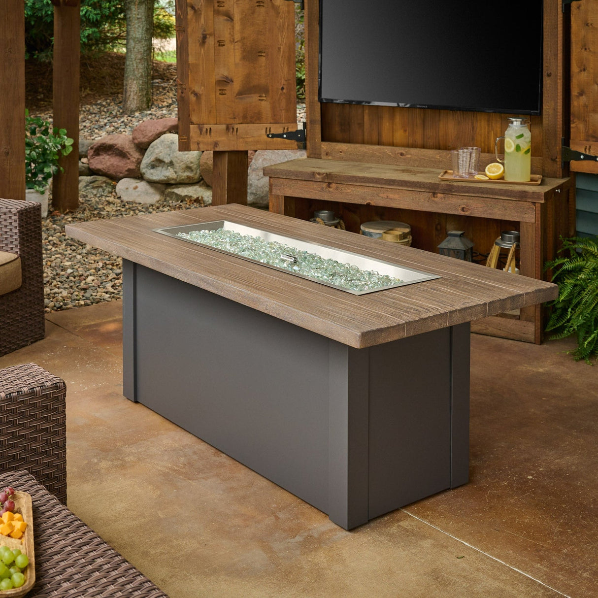 The Outdoor Greatroom Havenwood 62" Rectangular Gas Fire Pit Table - HWADG-1224-K