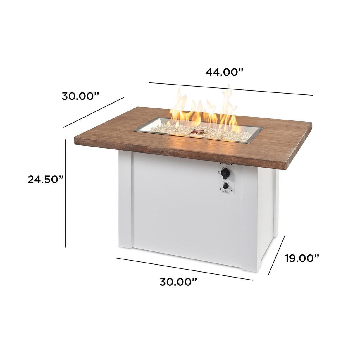 The Outdoor Greatroom Havenwood 44" Rectangular Gas Fire Pit Table - HWADG-1224-K