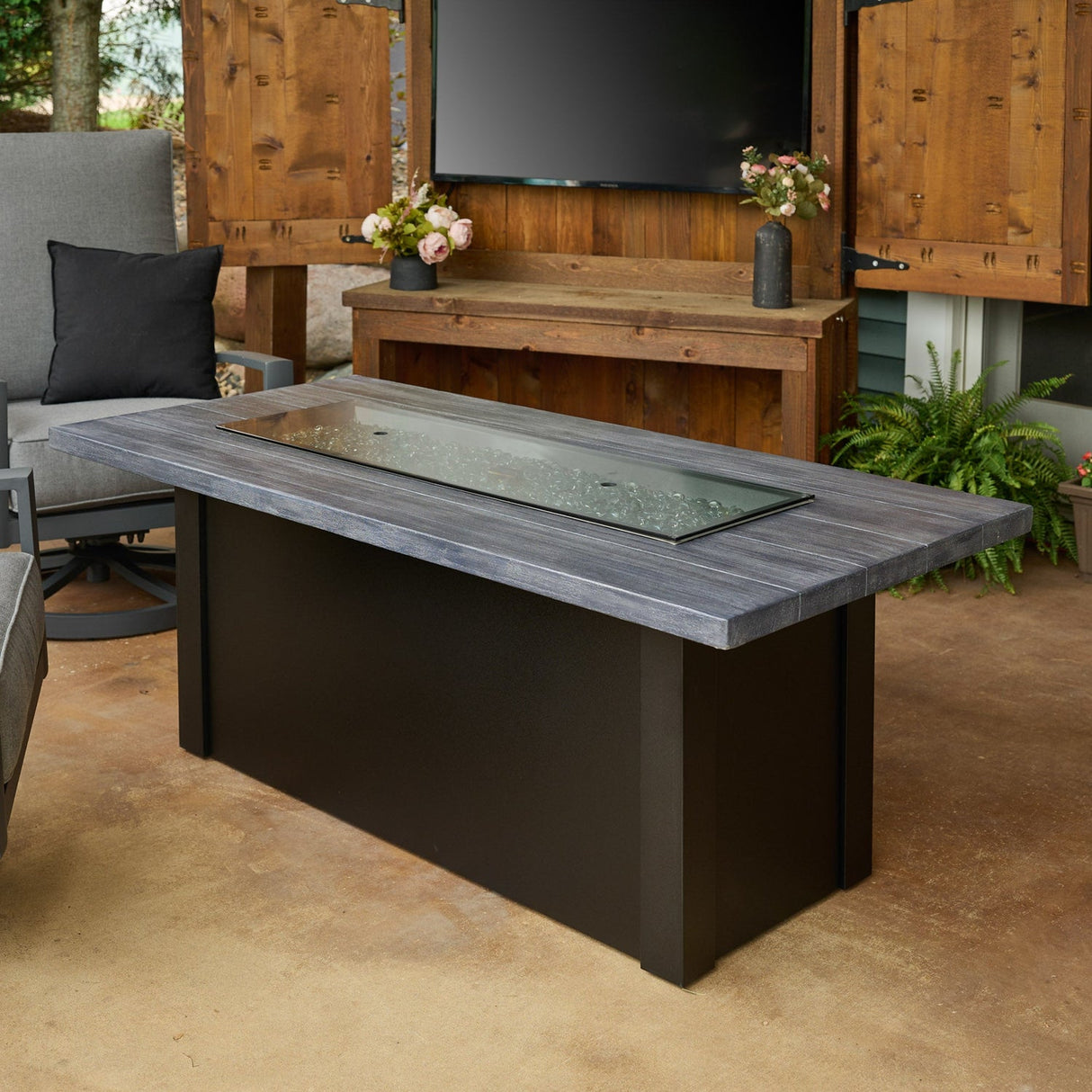 The Outdoor Greatroom Havenwood 62" Rectangular Gas Fire Pit Table - HWADG-1224-K