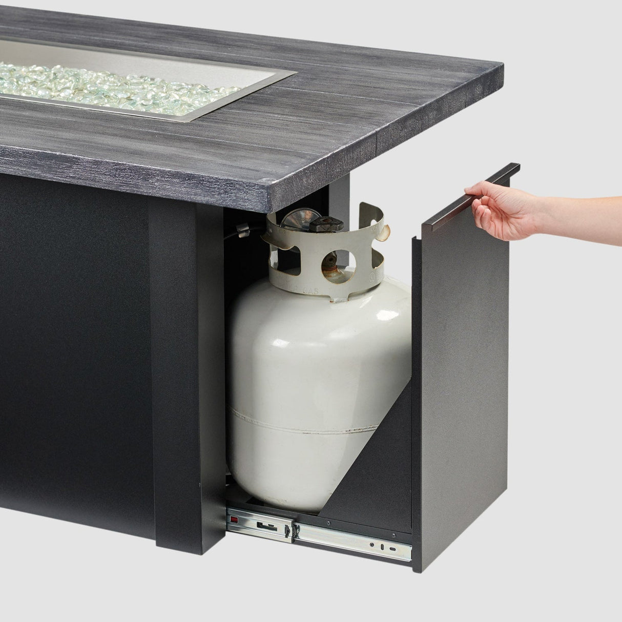 The Outdoor Greatroom Havenwood 62" Rectangular Gas Fire Pit Table - HWADG-1224-K