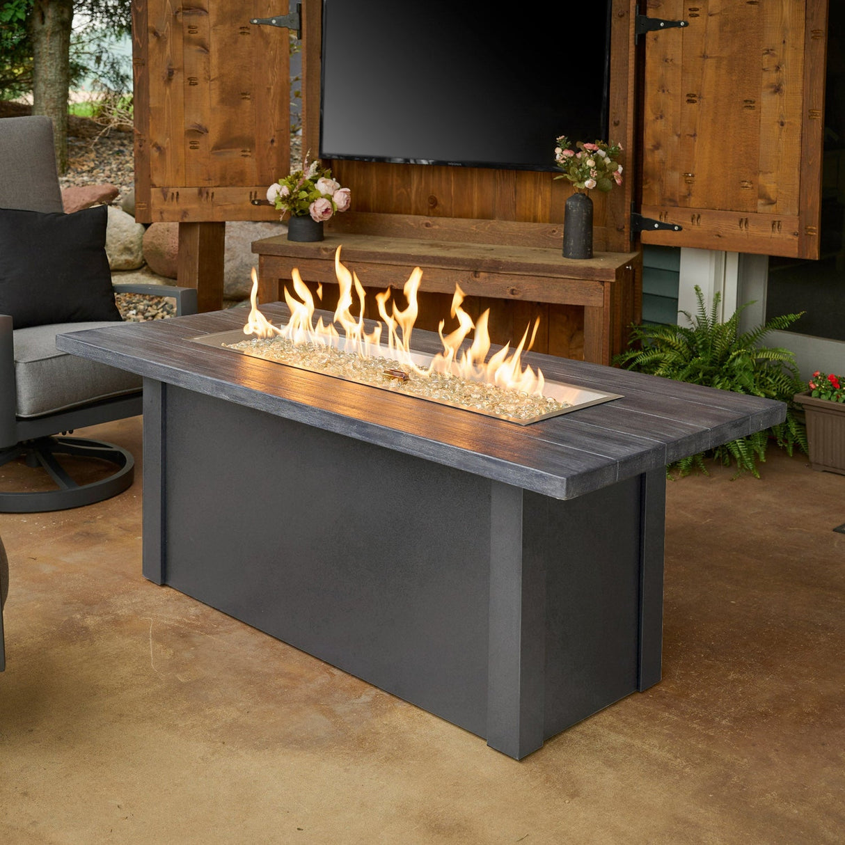 The Outdoor Greatroom Havenwood 62" Rectangular Gas Fire Pit Table - HWADG-1224-K