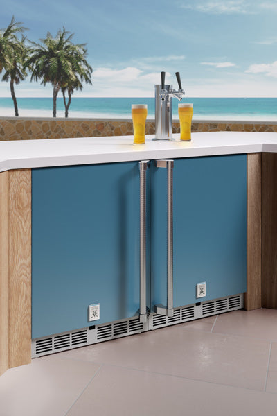 Hestan 24″ Left Hinged With Lock, Outdoor Double Faucet Beer Dispenser (Glass Door) - GFDSL242
