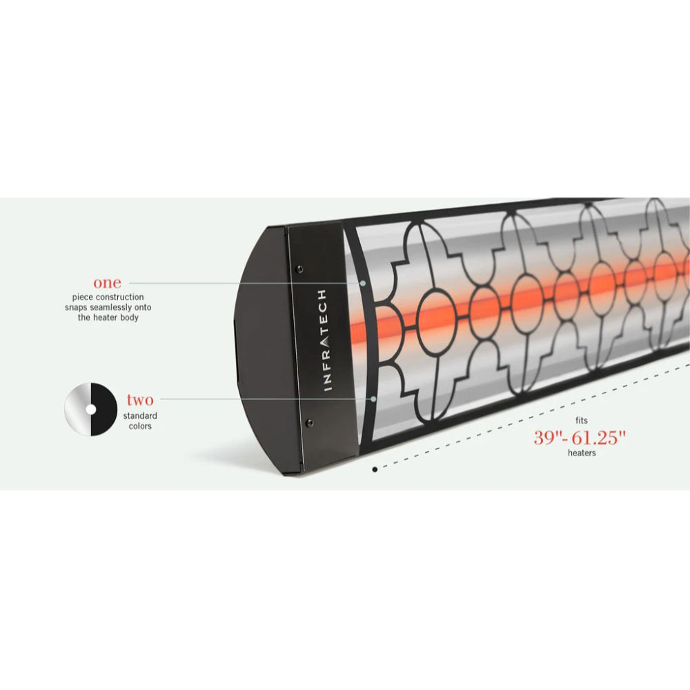 Infratech C Series Single Element with Mediterranean Motif C2624 2600 Watts 240V 10.8 Amps Infrared Electric Patio Heater 48 x 8.19 x 2.5 in.
