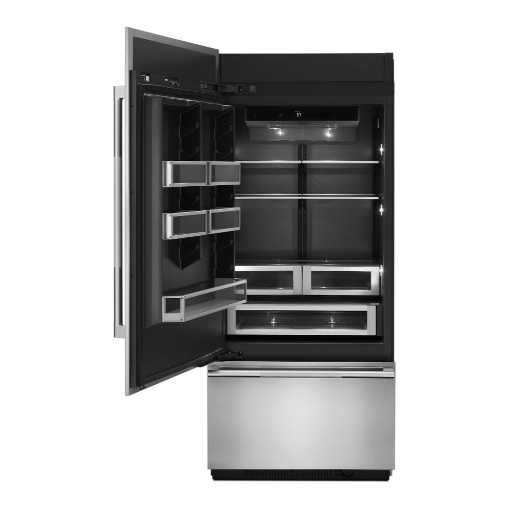JennAir 36 inch Fully Integrated Built-In Bottom Freezer with 20.86 cu. ft. Total Capacity, and Obsidian Interior in Panel Ready, JB36NXFX*E