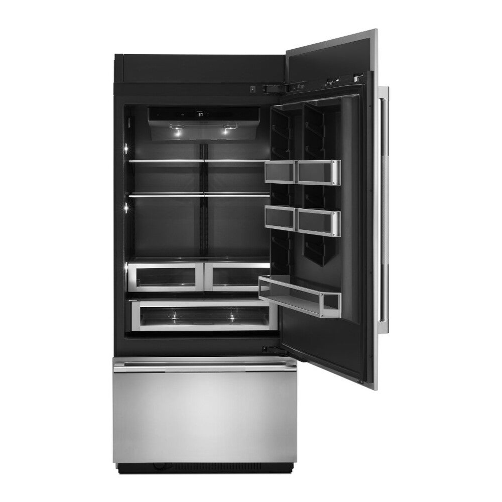 JennAir 36 inch Fully Integrated Built-In Bottom Freezer with 20.86 cu. ft. Total Capacity, and Obsidian Interior in Panel Ready, JB36NXFX*E