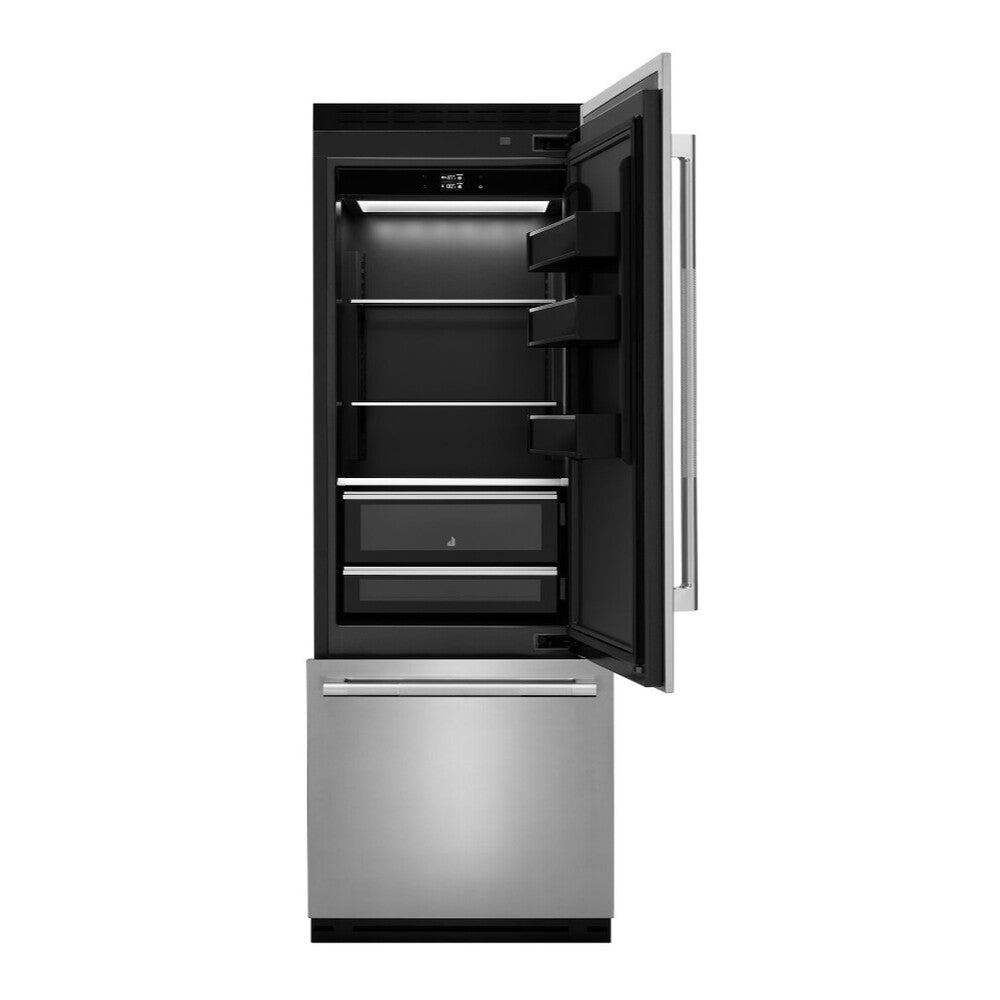 JennAir 30 inch Built-In Bottom Freezer with 15.57 cu. ft. Total Capacity, and Obsidian Interior in Panel Ready, JBBF*30NMX