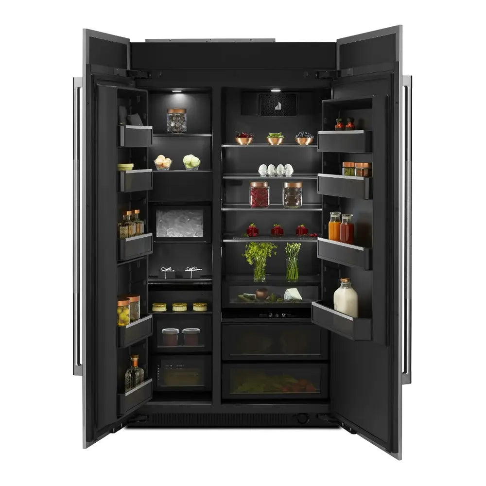 JennAir 48 inch Built-In Side by Side Refrigerator with 29.4 cu. ft. Capacity, Obsidian Black Interior in Panel Ready, JBSFS48NMX