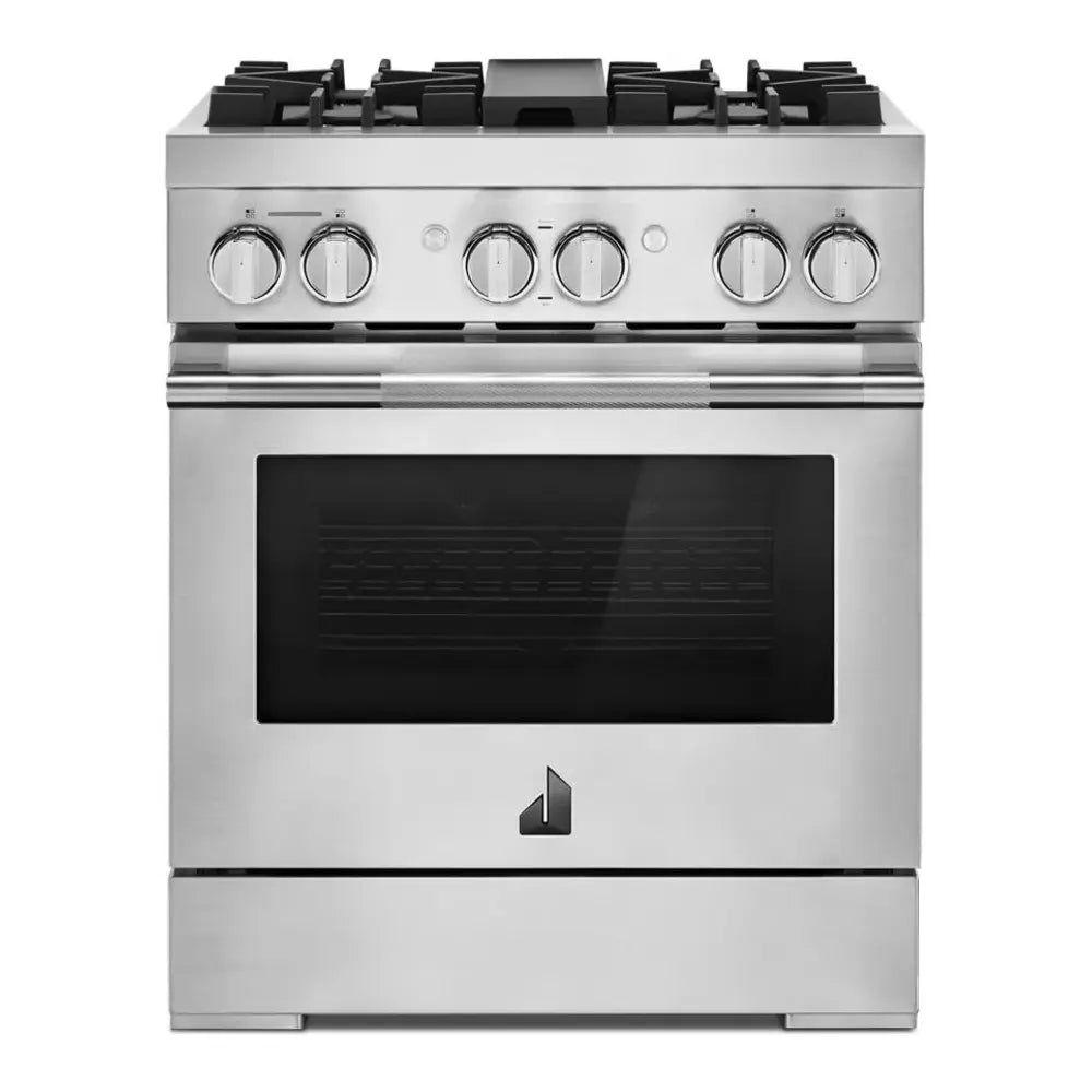 JennAir RISE 30 inch Smart Dual-Fuel Professional Range with 4.1 cu. ft. capacity, 4 Burners, Remote Access, Dual-Stacked PowerBurners in Stainless Steel, JDRP430HL