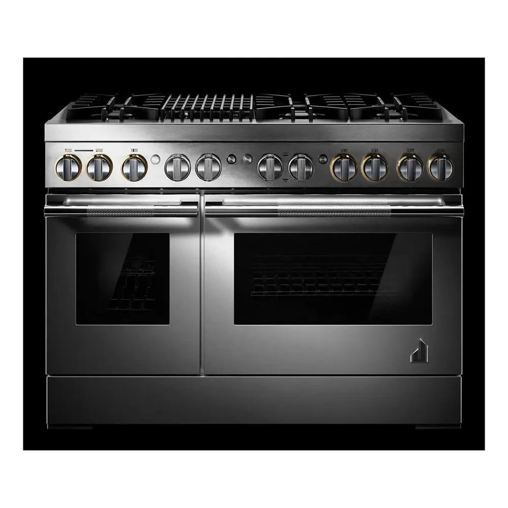 JennAir RISE 48 inch Smart Dual Fuel Professional Range with 6.3 cu. ft. Total Capacity, 6 Burners, Grill, Dual-Fan Convection and Sabbath Mode in Stainless Steel, JDRP648HL