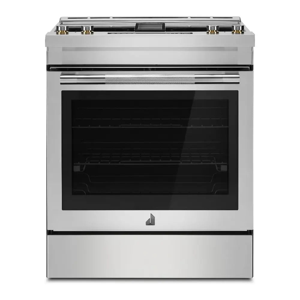 JennAir RISE 30 inch Slide-In Electric Range with Downdraft Ventilation, 4 Elements, 6.2 cu. ft. Oven Capacity with True Convection, Air Fry, AquaLift Self-Cleaning Technology, in Stainless Steel JES1750ML