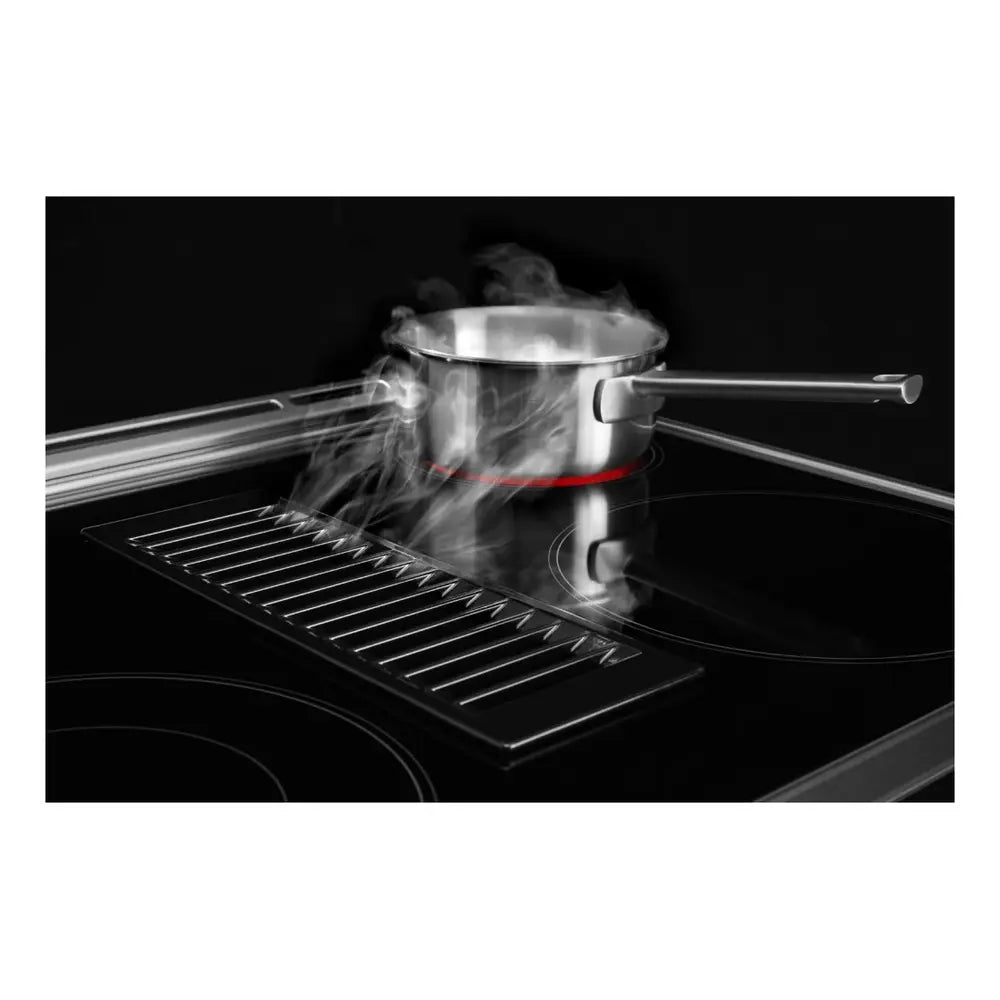 JennAir RISE 30 inch Slide-In Electric Range with Downdraft Ventilation, 4 Elements, 6.2 cu. ft. Oven Capacity with True Convection, Air Fry, AquaLift Self-Cleaning Technology, in Stainless Steel JES1750ML