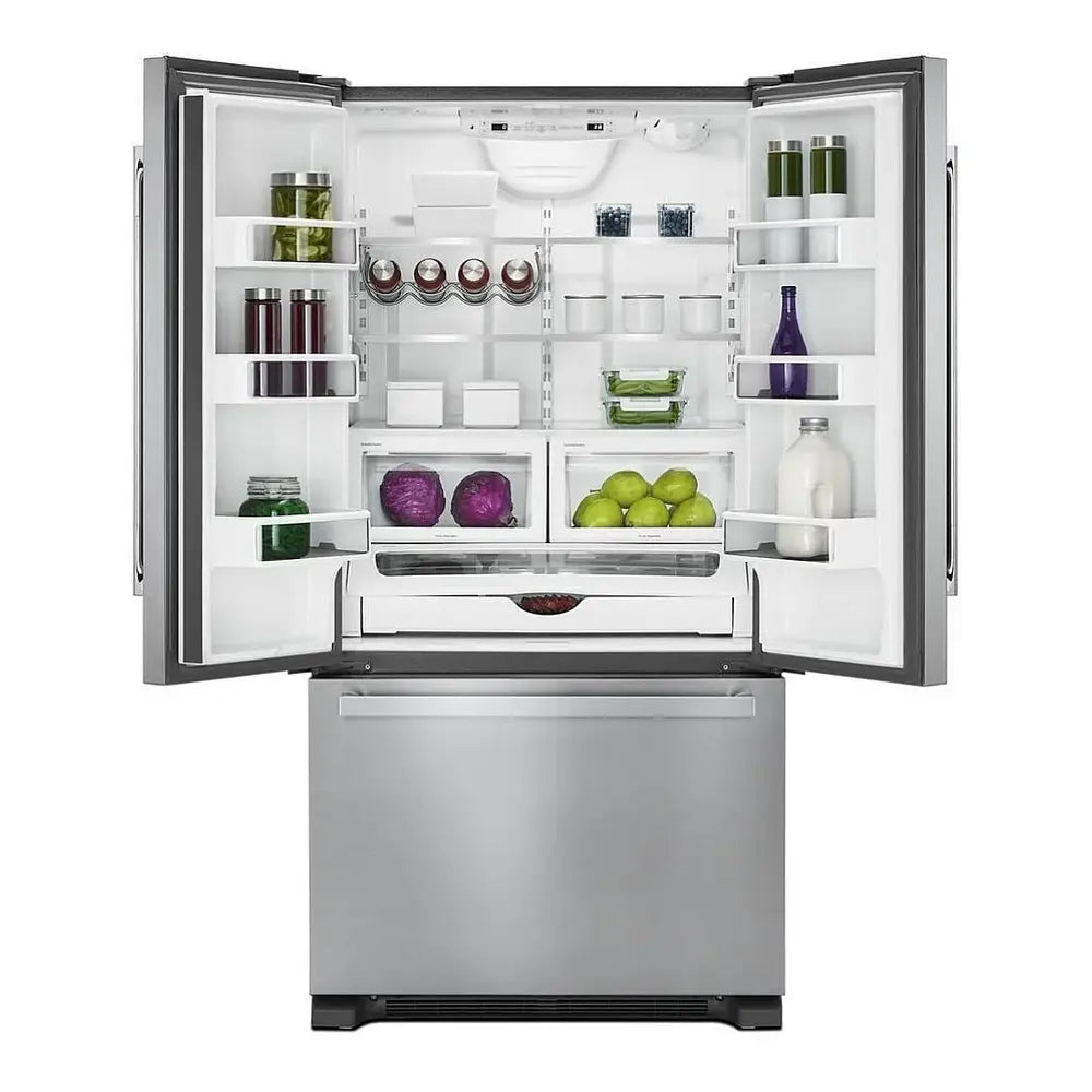 JennAir NOIR 36 inch French Door Refrigerator with 21.94 cu. ft. Total Capacity, TriSensor Electronic Climate Control in Stainless Steel, JFFCF72DKM