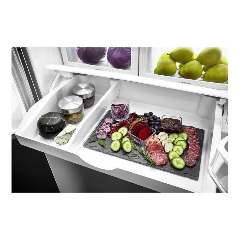 JennAir NOIR 36 inch French Door Refrigerator with 21.94 cu. ft. Total Capacity, TriSensor Electronic Climate Control in Stainless Steel, JFFCF72DKM