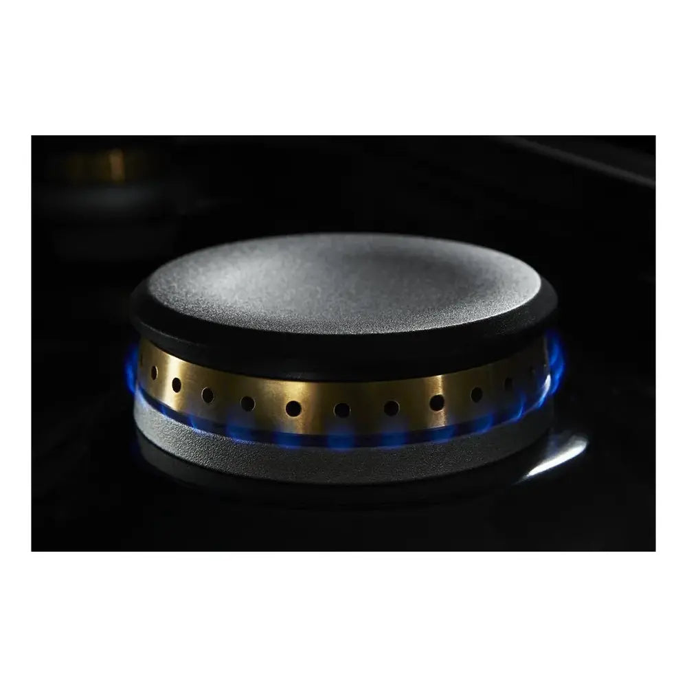 JennAir NOIR 36 inch Gas Rangetop with 4 Sealed Brass Burners, Electronic Ignition Flame-Sensing Reignition, Chrome Infused Griddle in Stainless Steel, JGCP536HM