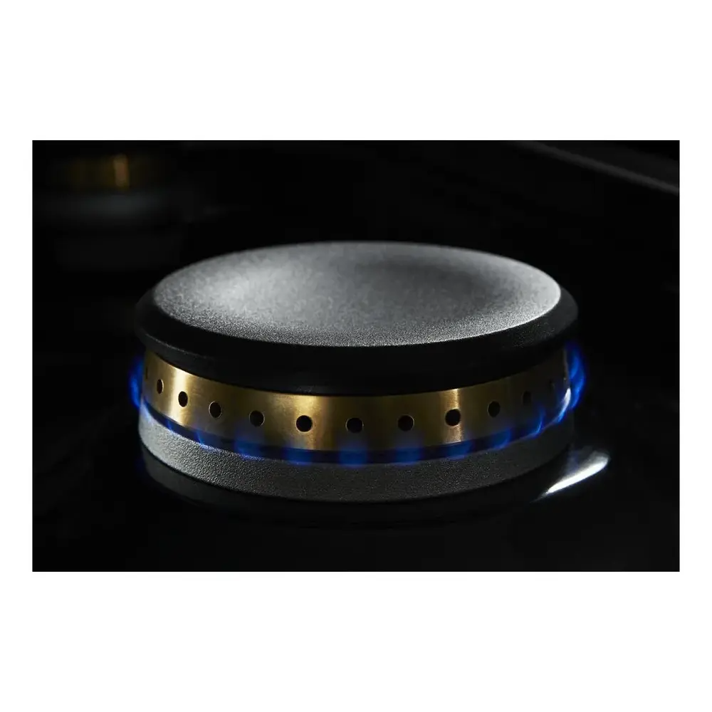 JennAir NOIR 48 inch Gas Rangetop with 4 Sealed Brass Burners, Grill, Chrome-Infused Griddle, Dishwasher Safe Grates and Electronic Ignition with Flame-Sensing Reignition in Stainless Steel, JGCP748HM