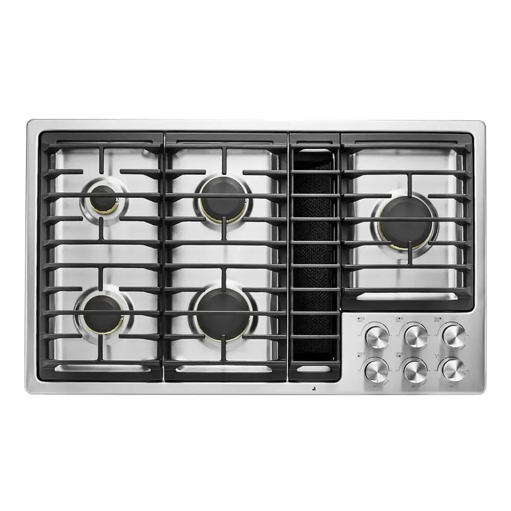 JennAir 36 inch Gas Downdraft Cooktop with 5 Sealed Burners, Knob Controls, 17000 BTU Ultra-High Output Burner, and Melt Cap, JGD3536G*