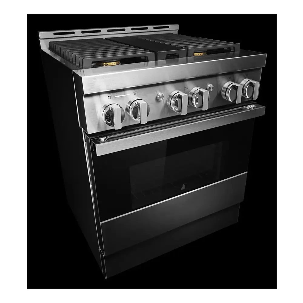 JennAir NOIR 30 inch Gas Professional Range with 4 Sealed Burners, 4.1 cu. ft. Oven Capacity, Smart Integration, CustomClean with Automatic Lock, Sabbath Mode, in Stainless Steel, JGRP430HM