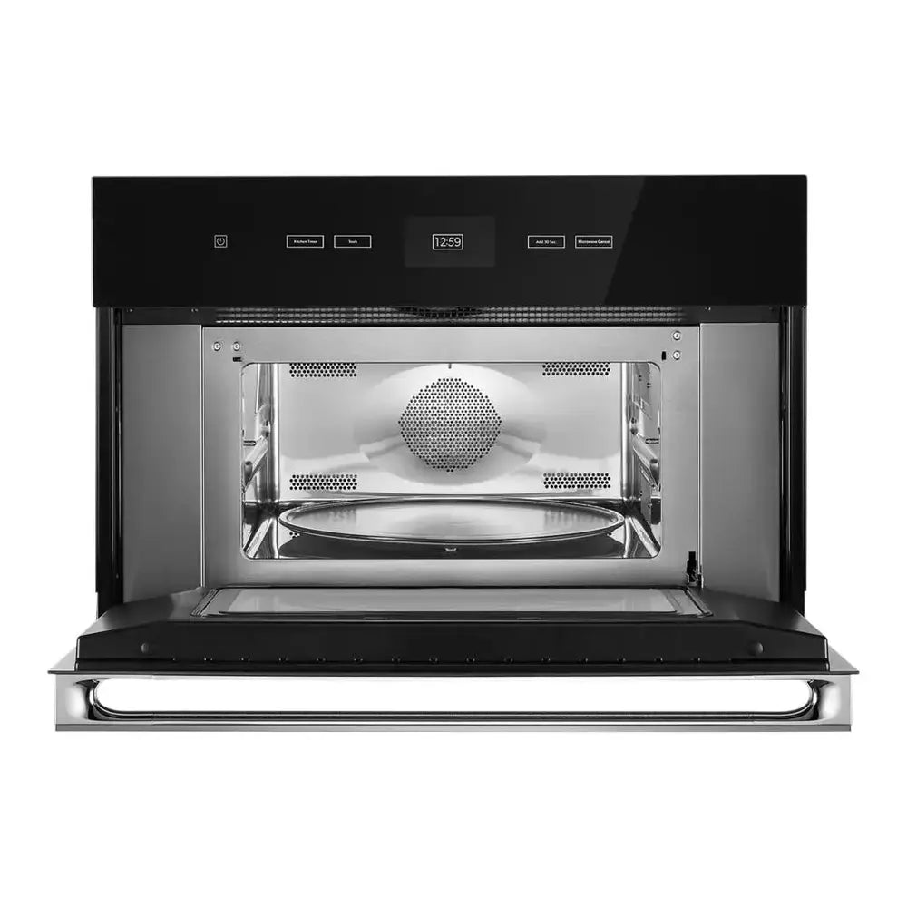 JennAir NOIR 30 inch Built-In Microwave with Speed-Cook, 1.4 cu. ft. Capacity, Smooth Close Door and Sensor Cooking in Floating Glass Black, JMC2430LM