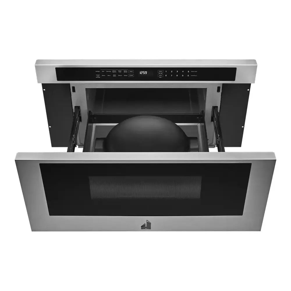 JennAir RISE 30 inch Under Counter Microwave Drawer with 1.2 cu. ft. Capacity, 950 Watts Element, Sensor Reheat and Keep Warm in Stainless Steel, JMDFS30HL