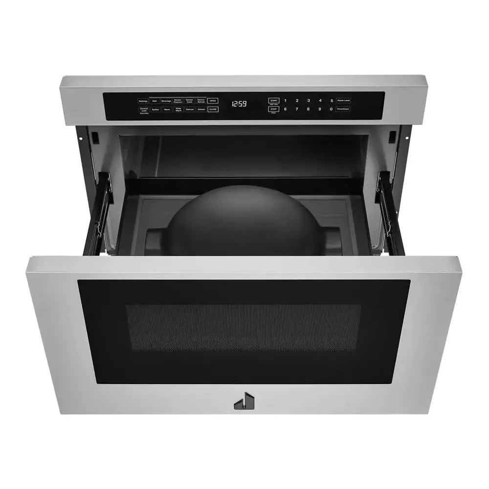 JennAir RISE 30 inch Under Counter Microwave Drawer with 1.2 cu. ft. Capacity, 950 Watts Element, Sensor Reheat and Keep Warm in Stainless Steel, JMDFS30HL