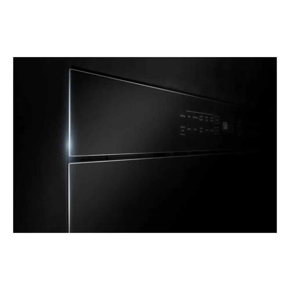 JennAir NOIR 30 inch Under Counter Microwave Drawer with 1.2 cu. ft. Capacity, 950 Watts Element, Sensor Reheat and Keep Warm in Floating Glass Black, JMDFS30HM