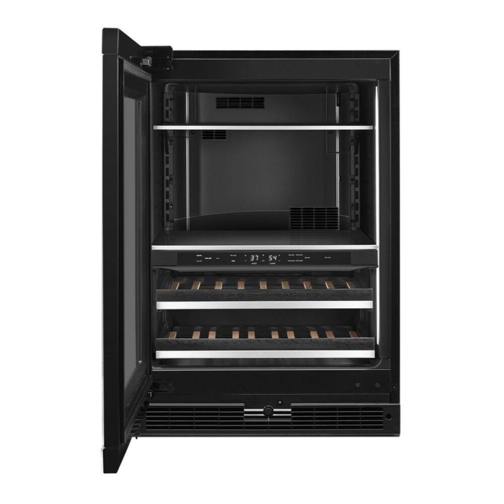 JennAir 24 inch Under Counter Beverage Center with Dual Temperature Zones, UV-Resistant Thermal Glass in Panel Ready, JUBFX242HX