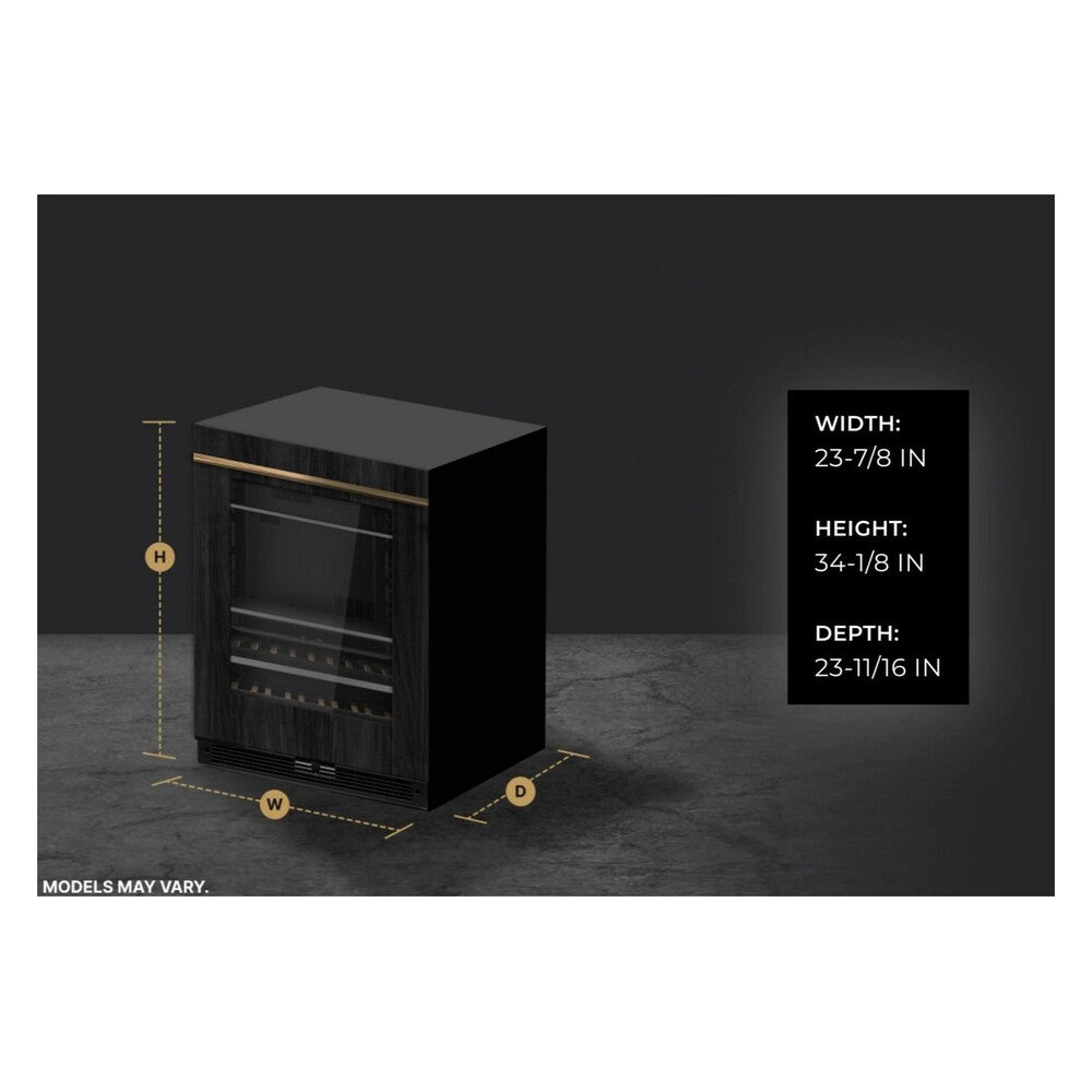 JennAir 24 inch Under Counter Beverage Center with Dual Temperature Zones, UV-Resistant Thermal Glass in Panel Ready, JUBFX242HX