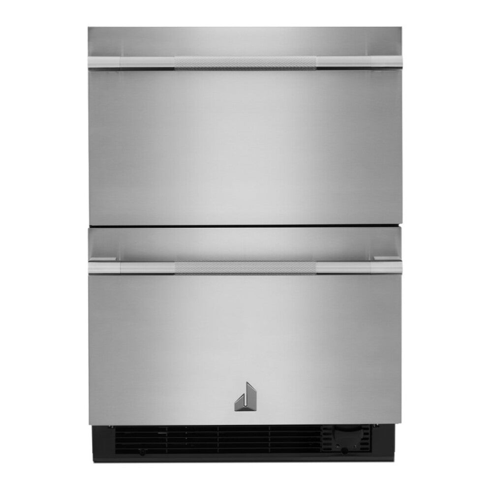JennAir RISE 24 inch Double Drawer Refrigerator/Freezer with 4.7 cu. ft. Capacity, Obsidian Interior, LED Lighting in Stainless Steel, JUCFP242HL