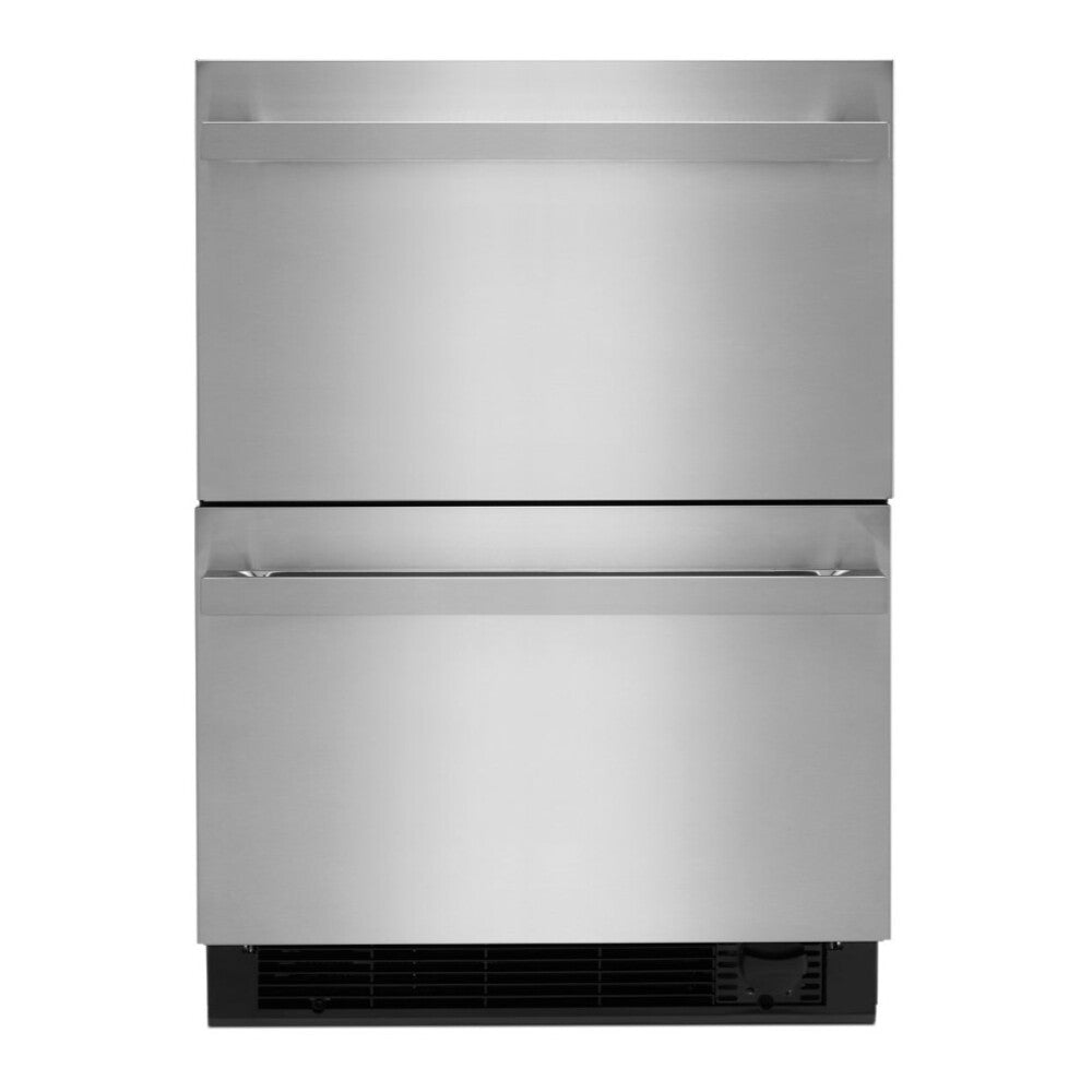 JennAir NOIR 24 inch Double Drawer Refrigerator/Freezer with 4.7 cu. ft. Capacity, Obsidian Interior, LED Lighting in Stainless Steel, JUCFP242HM