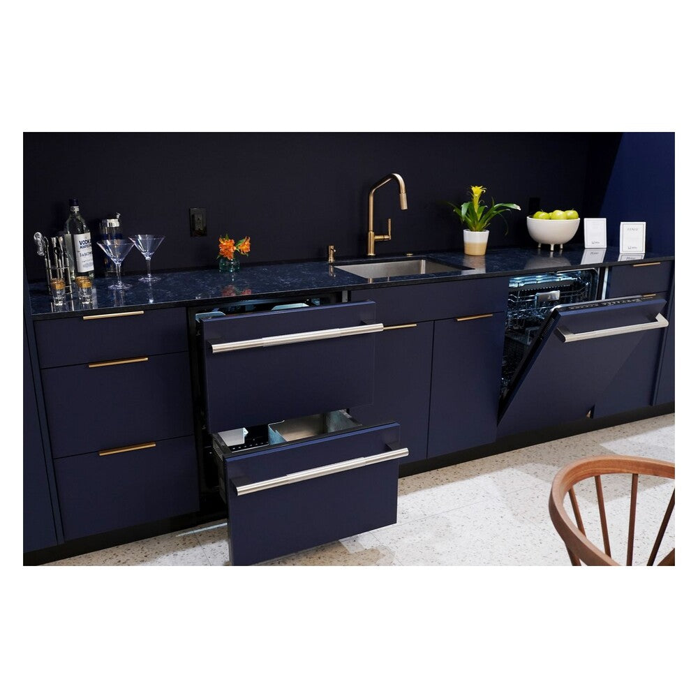 JennAir 24 inch Double Drawer Refrigerator/Freezer with 4.7 cu. ft. Capacity, Obsidian Interior, LED Lighting in Panel Ready, JUCFP242HX