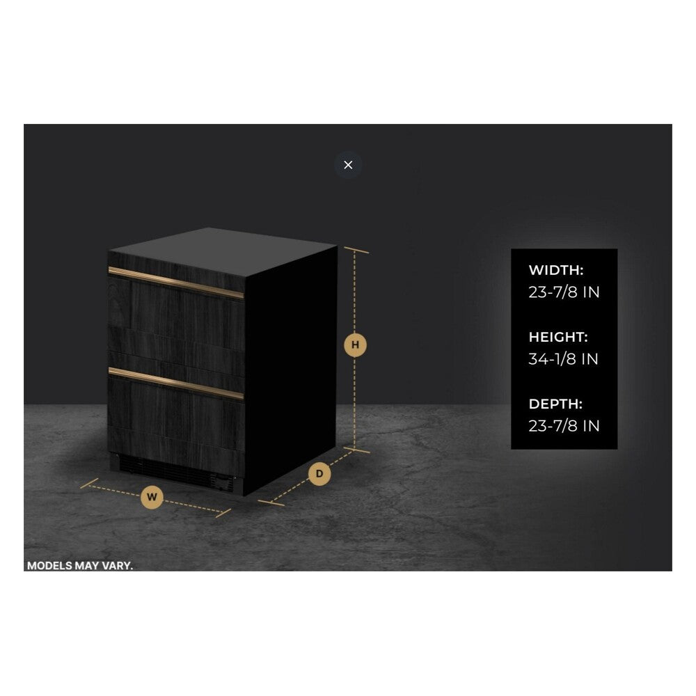 JennAir 24 inch Double Drawer Refrigerator/Freezer with 4.7 cu. ft. Capacity, Obsidian Interior, LED Lighting in Panel Ready, JUCFP242HX