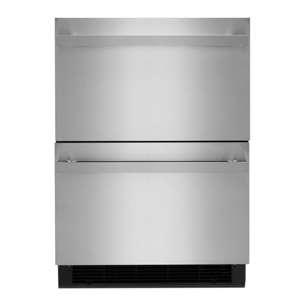 JennAir NOIR 24 inch Double Drawer Refrigerator with 4.7 cu. ft. Capacity, Obsidian Interior and Smooth Close Drawers in Stainless Steel, JUDFP242HM