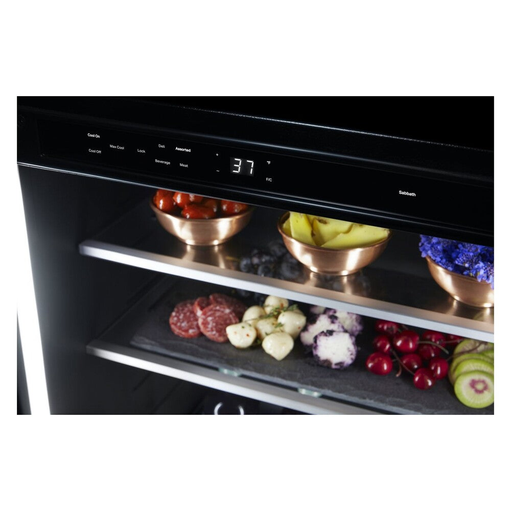 JennAir 24 inch Under Counter Glass Door Refrigerator with 5.2 cu. ft. Capacity, Obsidian Interior and LED Lighting in Panel Ready, JUGF*242HX