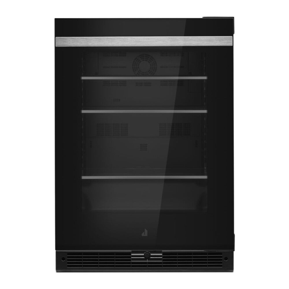JennAir NOIR 24 inch Under Counter Glass Door Refrigerator with 5.2 cu. ft. Capacity, Obsidian Interior and LED Lighting in Black, JUGF*242HM