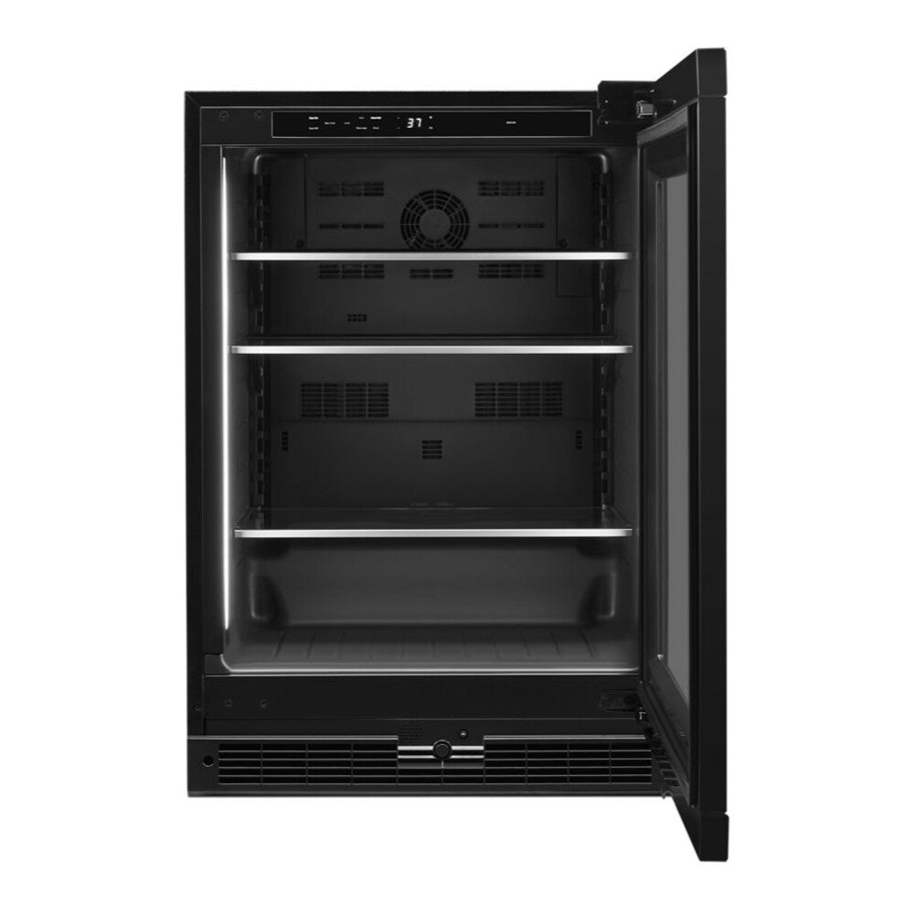 JennAir 24 inch Under Counter Glass Door Refrigerator with 5.2 cu. ft. Capacity, Obsidian Interior and LED Lighting in Panel Ready, JUGF*242HX