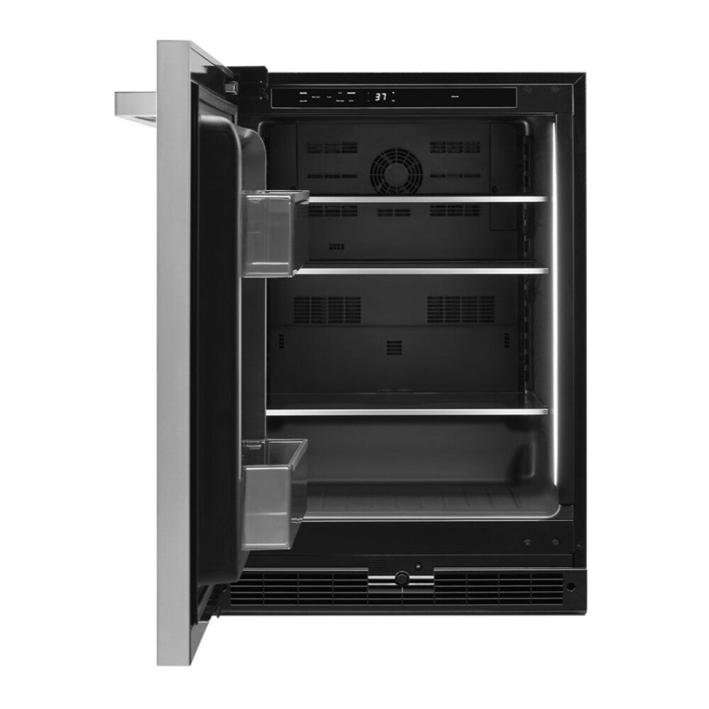 JennAir NOIR 24 inch Under Counter Refrigerator with 5 cu. ft. Capacity and Obsidian Interior in Stainless Steel, JURF*242HM