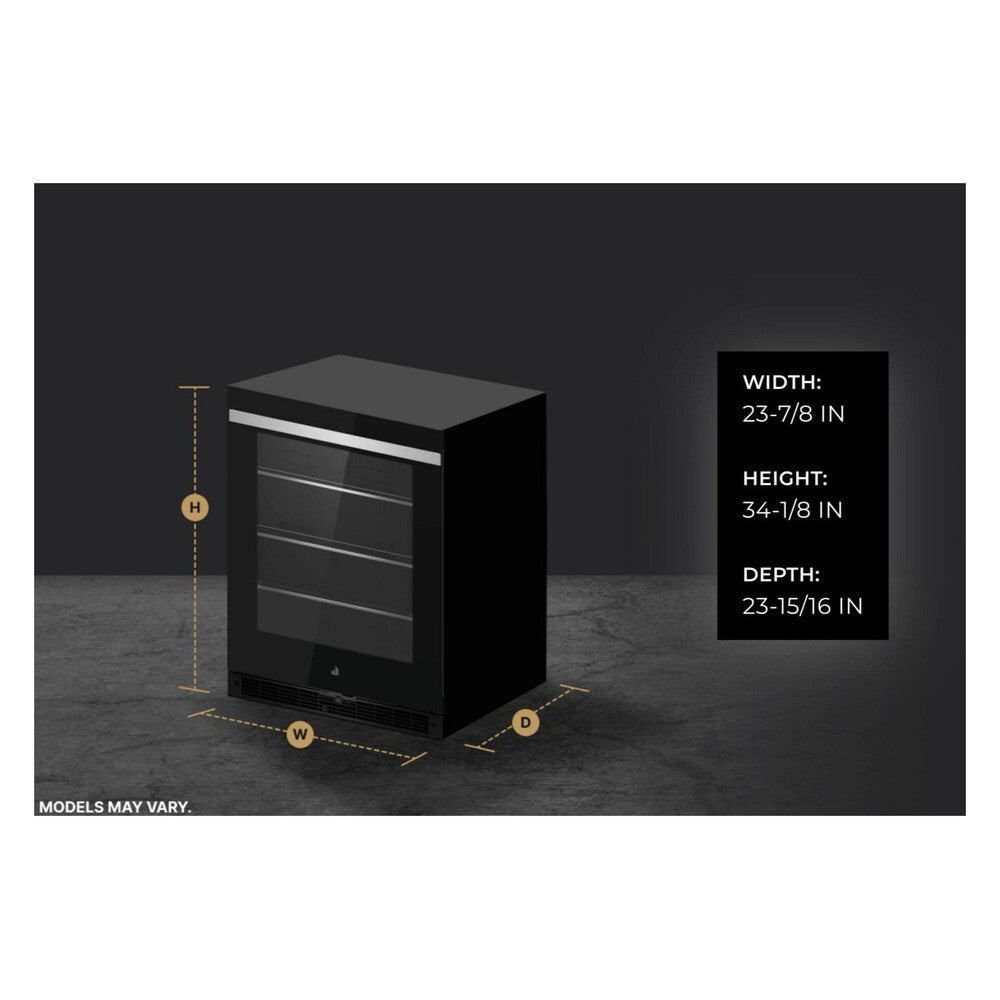 JennAir RISE 24 inch Under Counter Refrigerator with 5 cu. ft. Capacity and Obsidian Interior in Stainless Steel, JURF*242HL