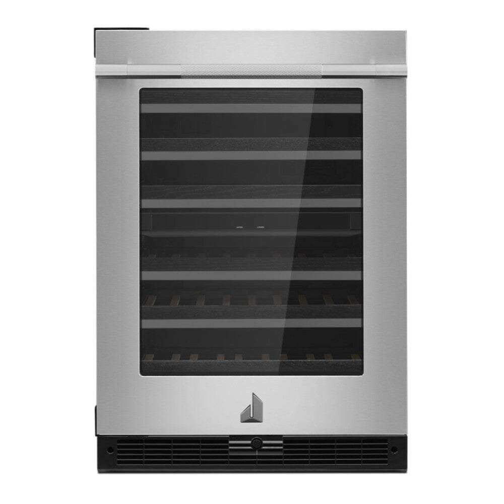 JennAir RISE 24 inch Built-In Undercounter Wine Cellar with 45 Bottle Capacity, Independent Temperature Zones in Stainless Steel, JUWF*242HL