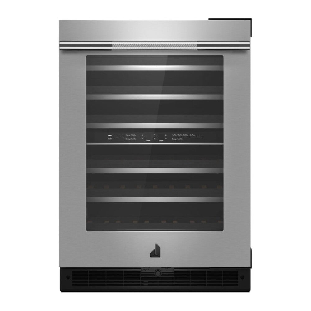 JennAir RISE 24 inch Built-In Undercounter Wine Cellar with 45 Bottle Capacity, Independent Temperature Zones in Stainless Steel, JUWF*242HL