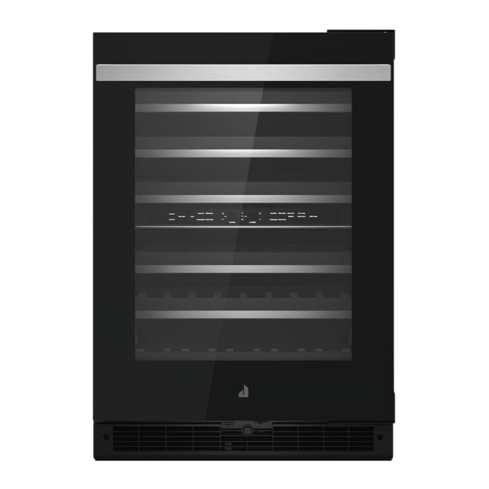 JennAir NOIR 24 inch Built-In Undercounter Wine Cellar with 45 Bottle Capacity, Independent Temperature Zones in Black, JUWF*242HM