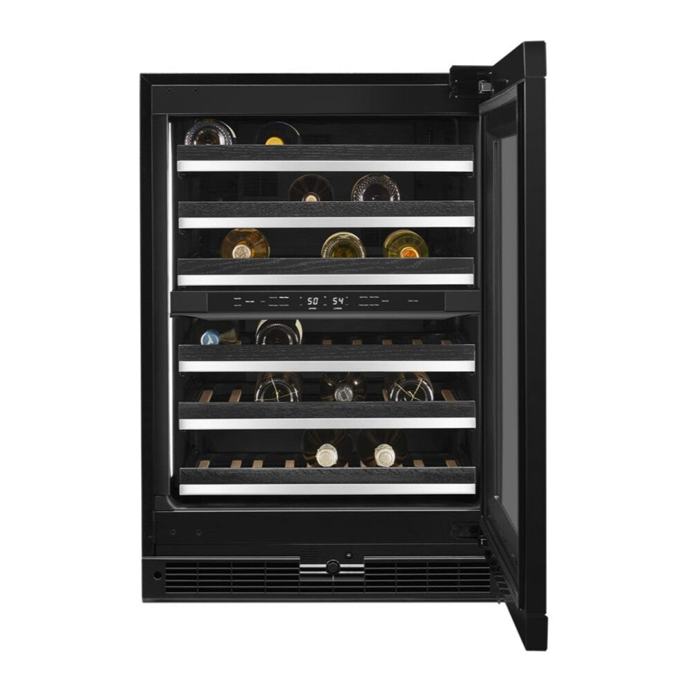 JennAir 24 inch Built-In Undercounter Wine Cellar with 45 Bottle Capacity, Independent Temperature Zones in Panel Ready, JUWF*242HX