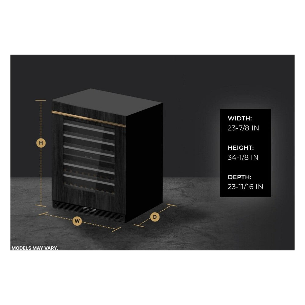 JennAir 24 inch Built-In Undercounter Wine Cellar with 45 Bottle Capacity, Independent Temperature Zones in Panel Ready, JUWF*242HX