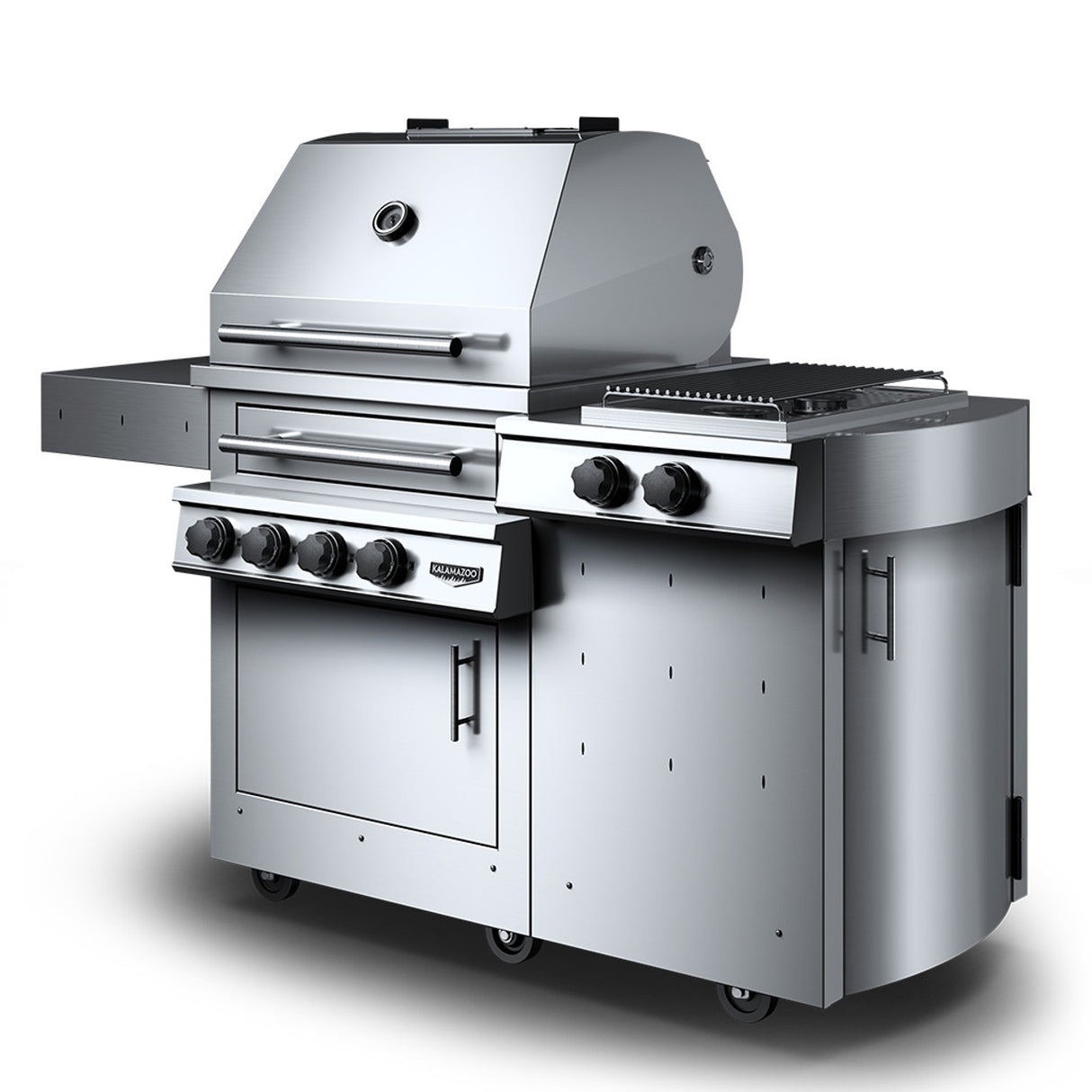 Kalamazoo K500HS Freestanding Hybrid Fire Grill with Side Burner
