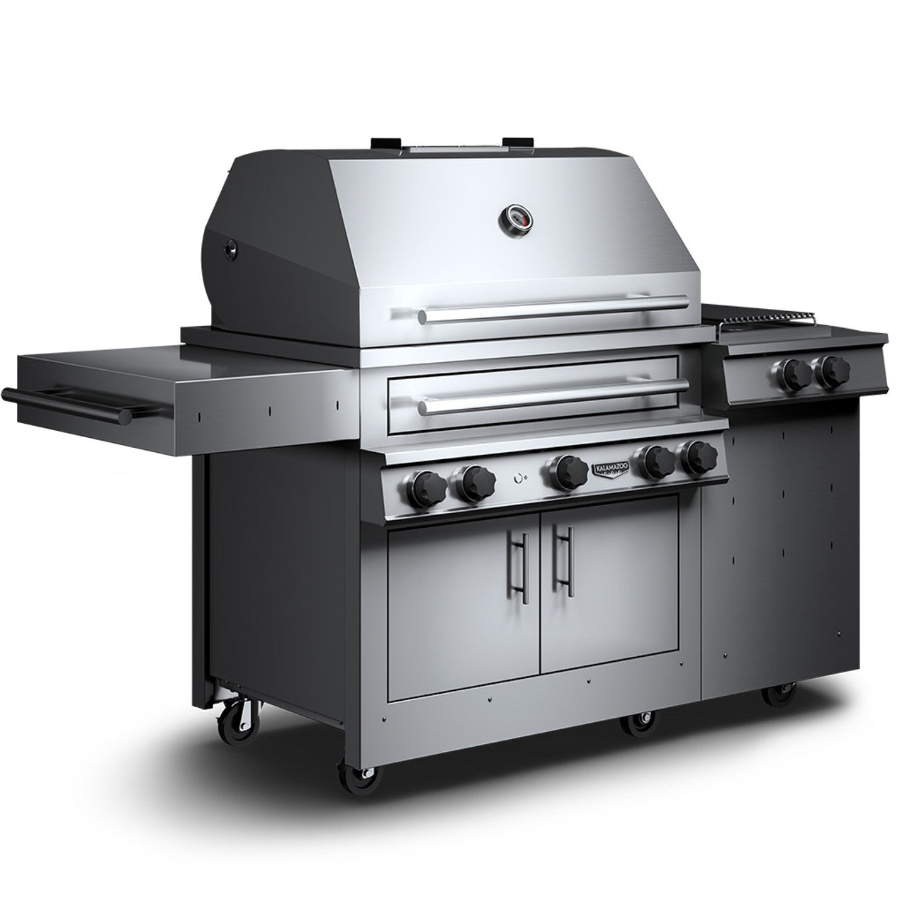 Kalamazoo K750HS Freestanding Hybrid Fire Grill with Side Burner
