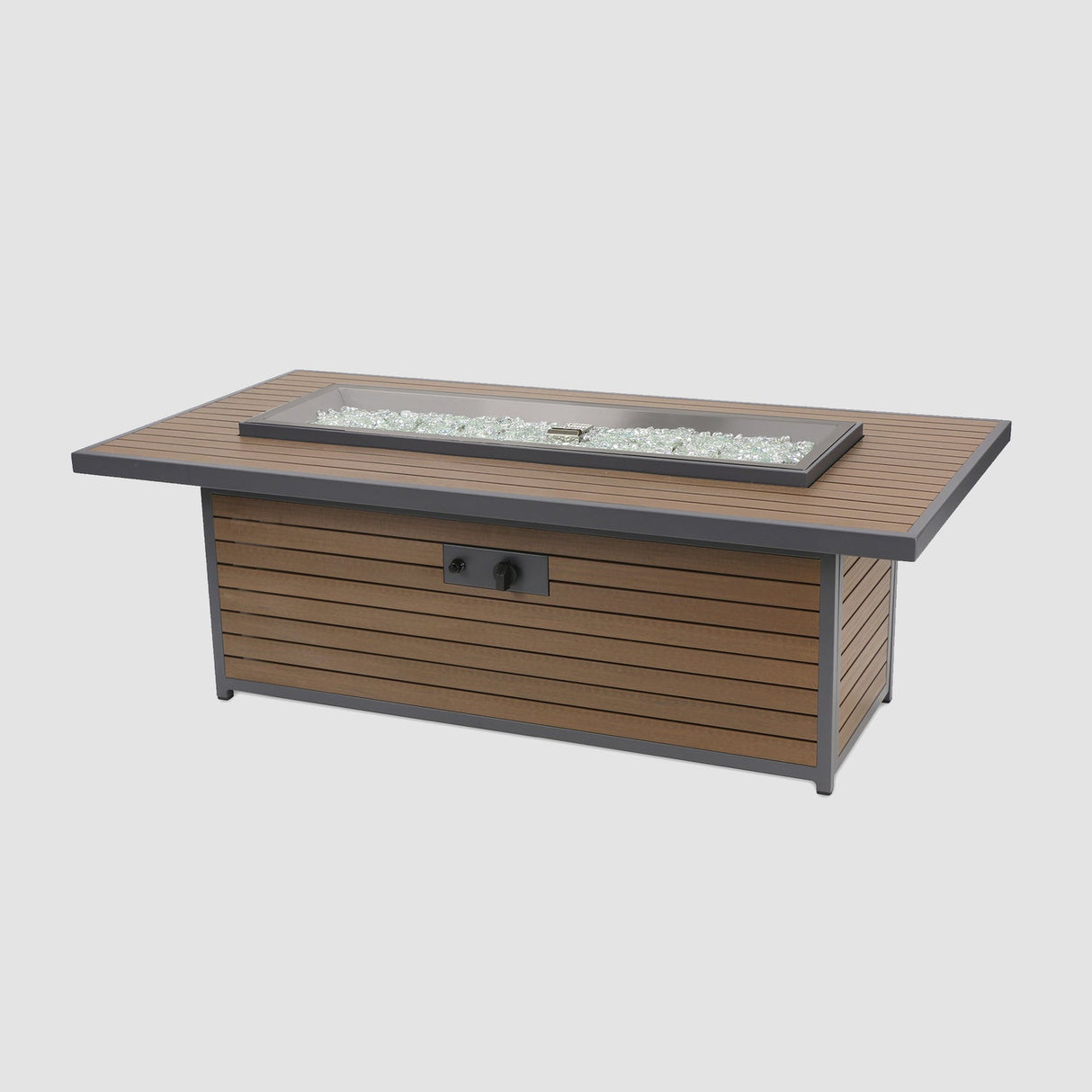The Outdoor Greatroom Kenwood and Brooks Linear Chat Height Gas Fire Pit Table - BRK-1242-19-W-K